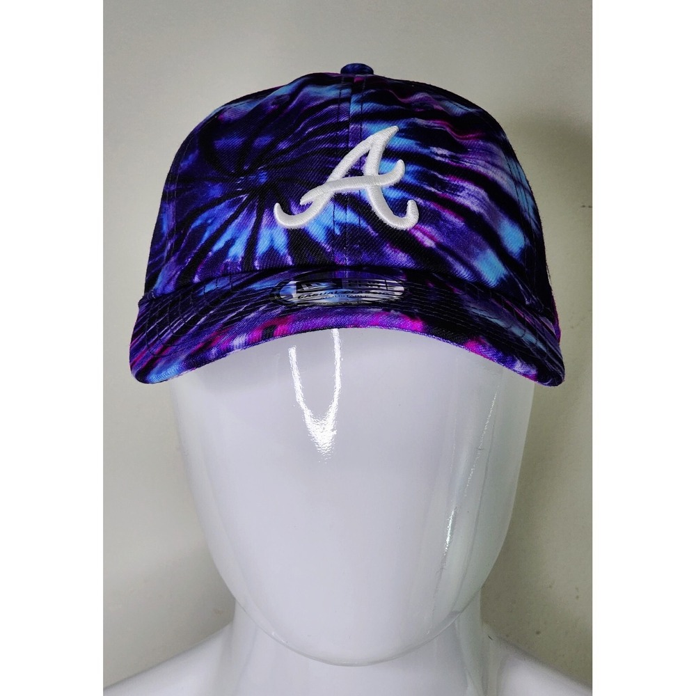 Atlanta Braves New Era Casual Classics Black Purple‎ Tie Dye Adjustable Hat Cap